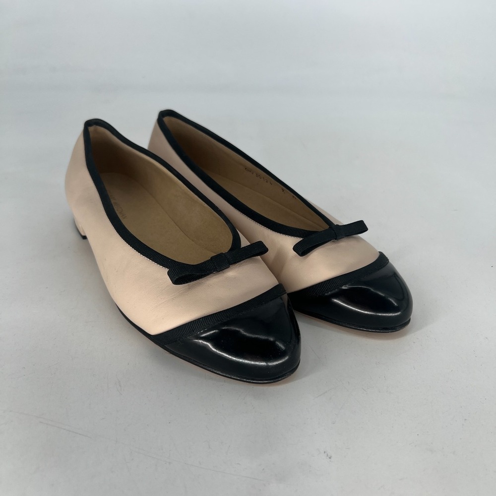 Stuart Weitzman Ballet Flats 9 Leather Grosgrain Trimmed Preppy Coquette Bows